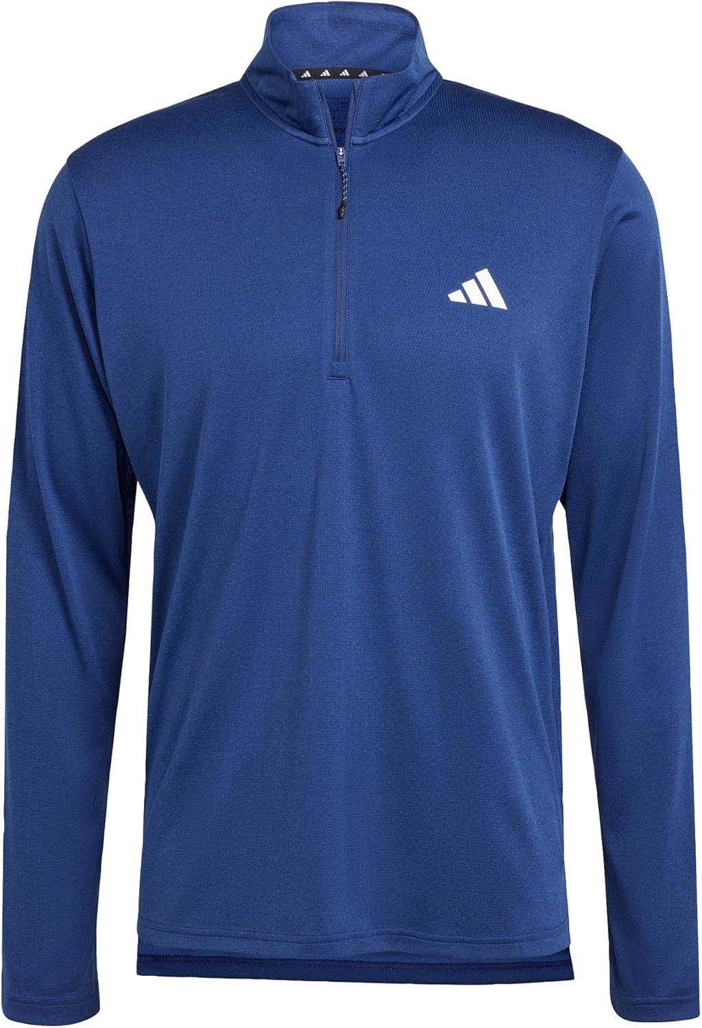 image:imageadidas Mens Train Essentials QuarterZip Long Sleeve TShirtBlue