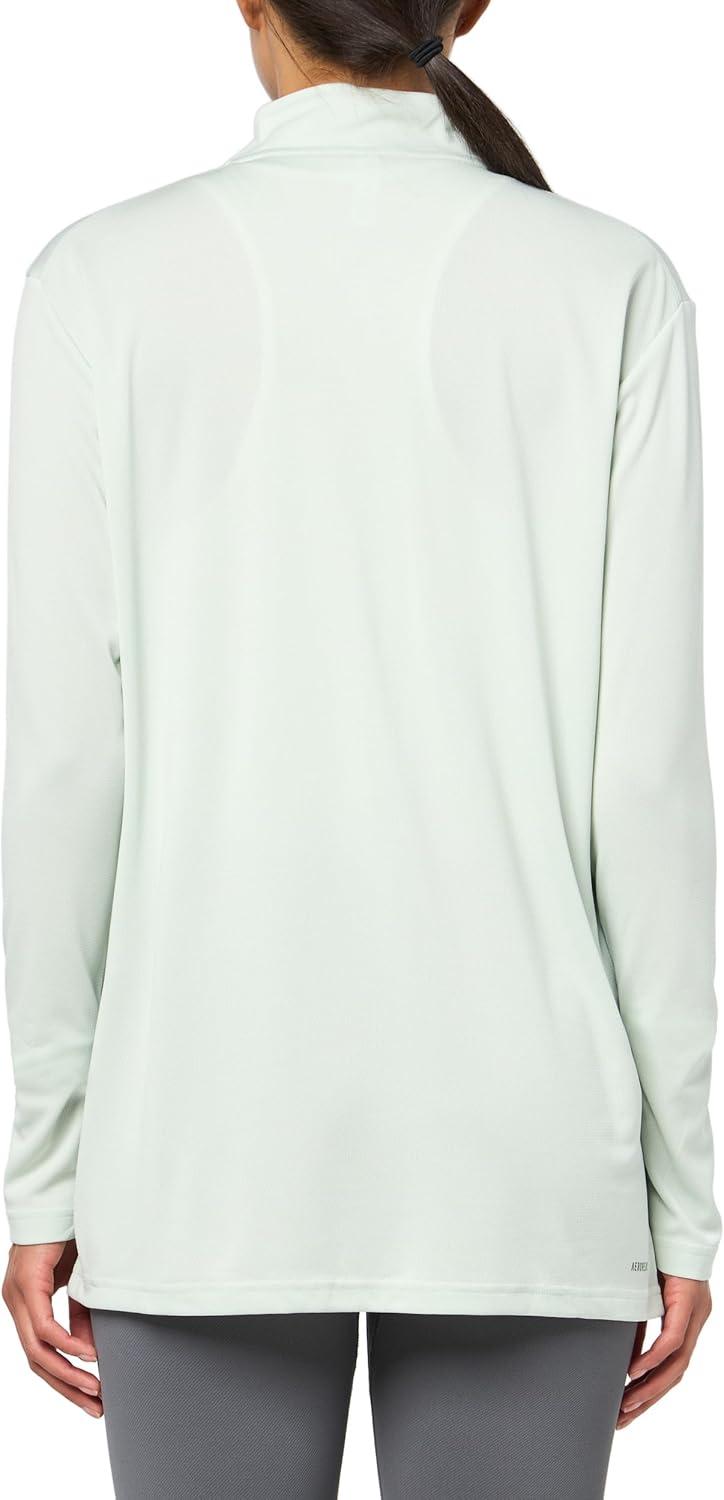 image:imageadidas Mens Train Essentials QuarterZip Long Sleeve TShirtLinen Green