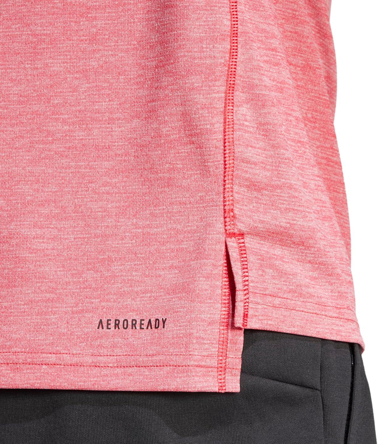 image:imageadidas Mens Train Essentials QuarterZip Long Sleeve TShirtPure RubyBlack