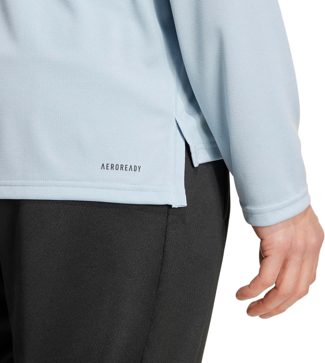 image:imageadidas Mens Train Essentials QuarterZip Long Sleeve TShirtWonder Blue