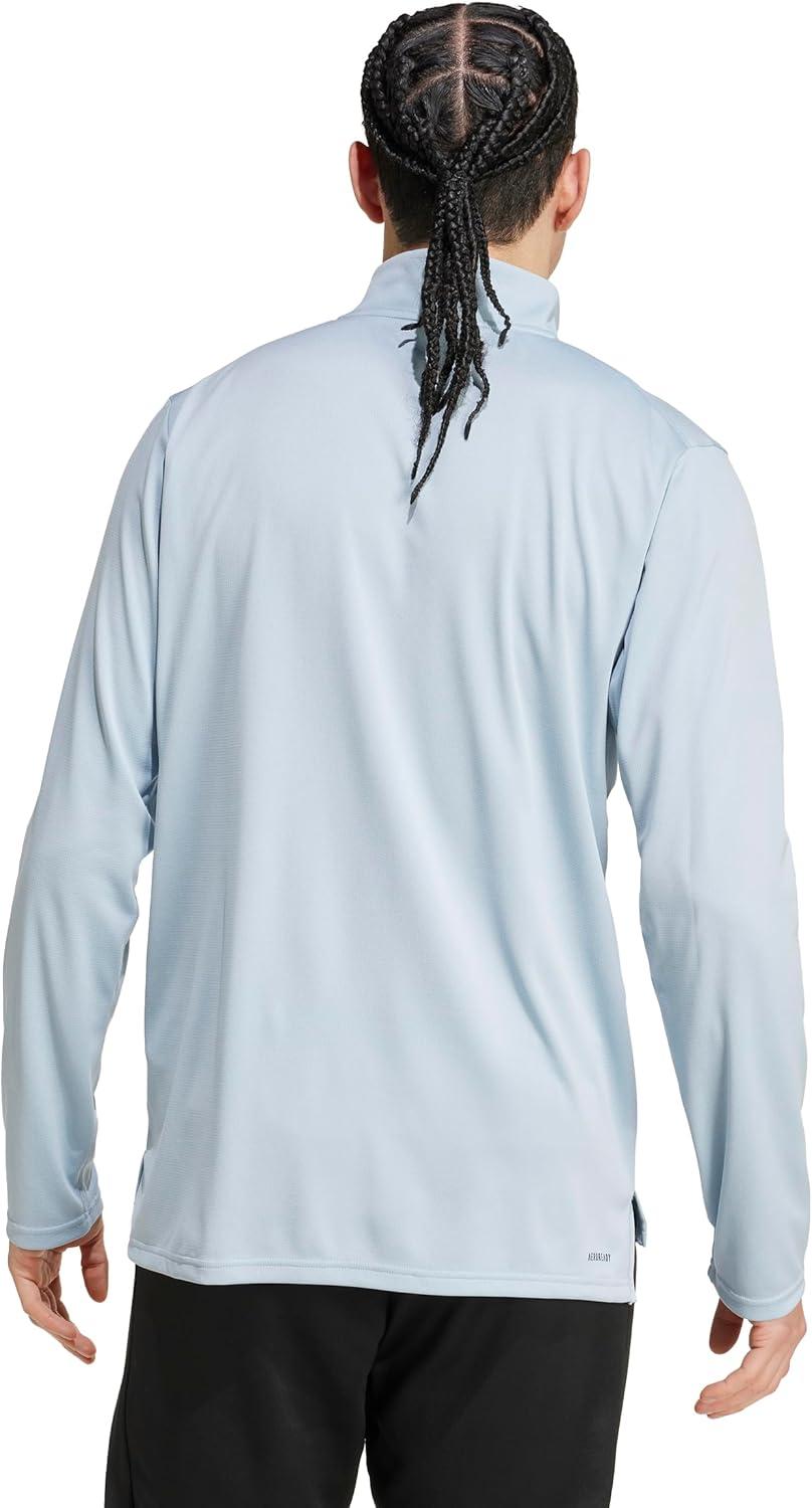 image:imageadidas Mens Train Essentials QuarterZip Long Sleeve TShirtWonder Blue