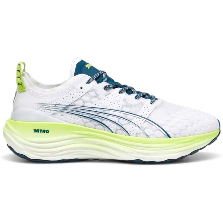 image:imagePUMA Mens Foreverrun Nitro Running Sneakers Shoes BlackPuma WhiteOcean TropicLime Pow