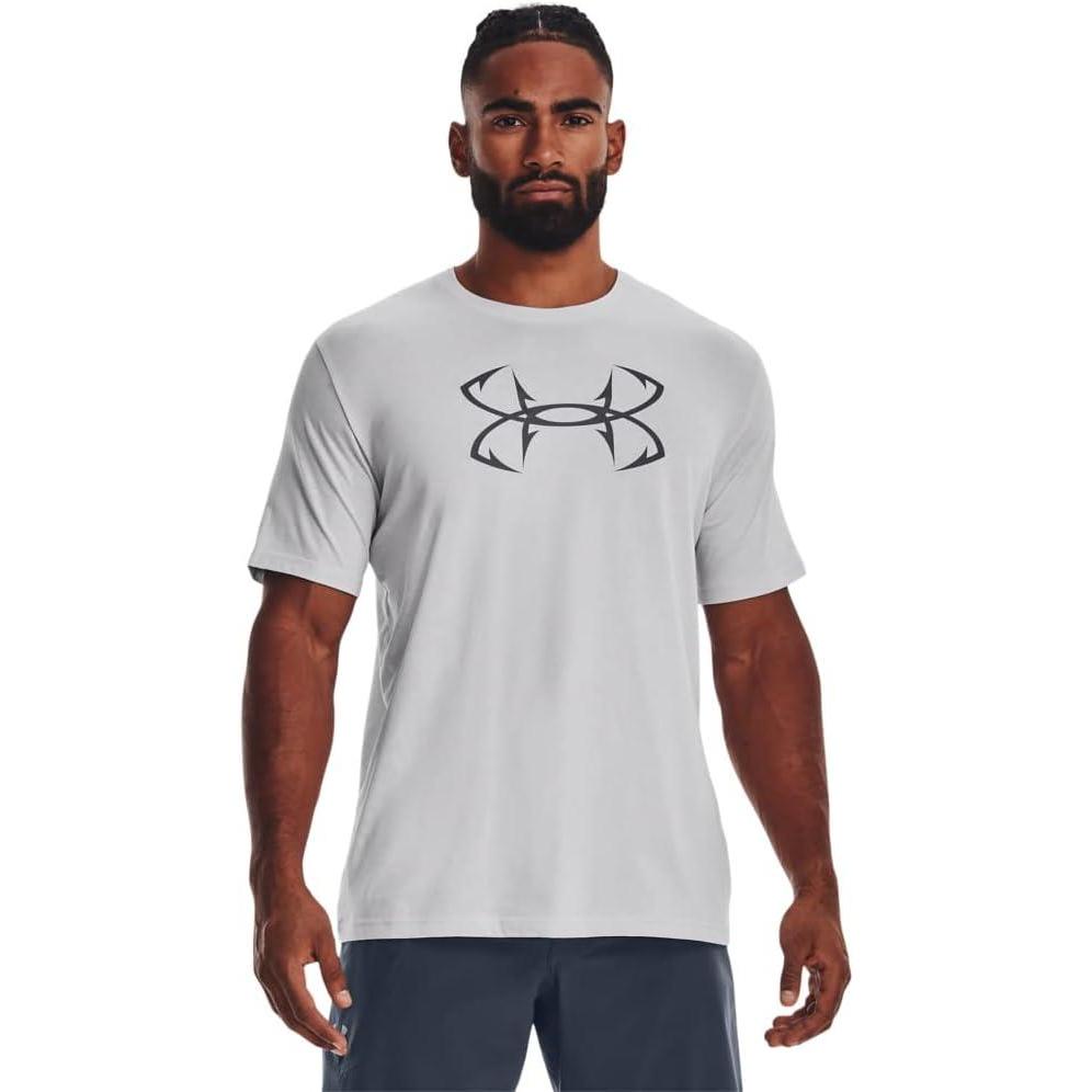 image:imageUnder Armour Mens Fish Hook Logo Tee016 Halo Gray  Pitch Gray  Pitch Gray