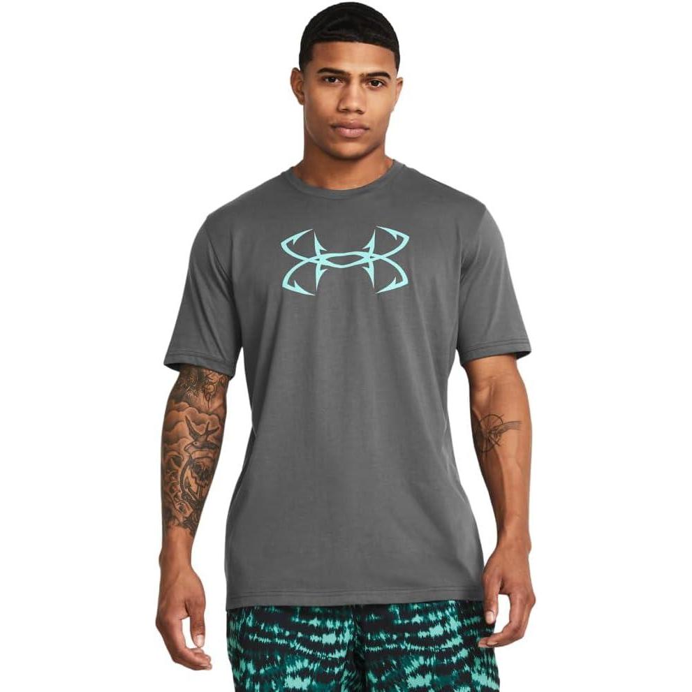image:imageUnder Armour Mens Fish Hook Logo Tee025 Castlerock   Radial Turquoise