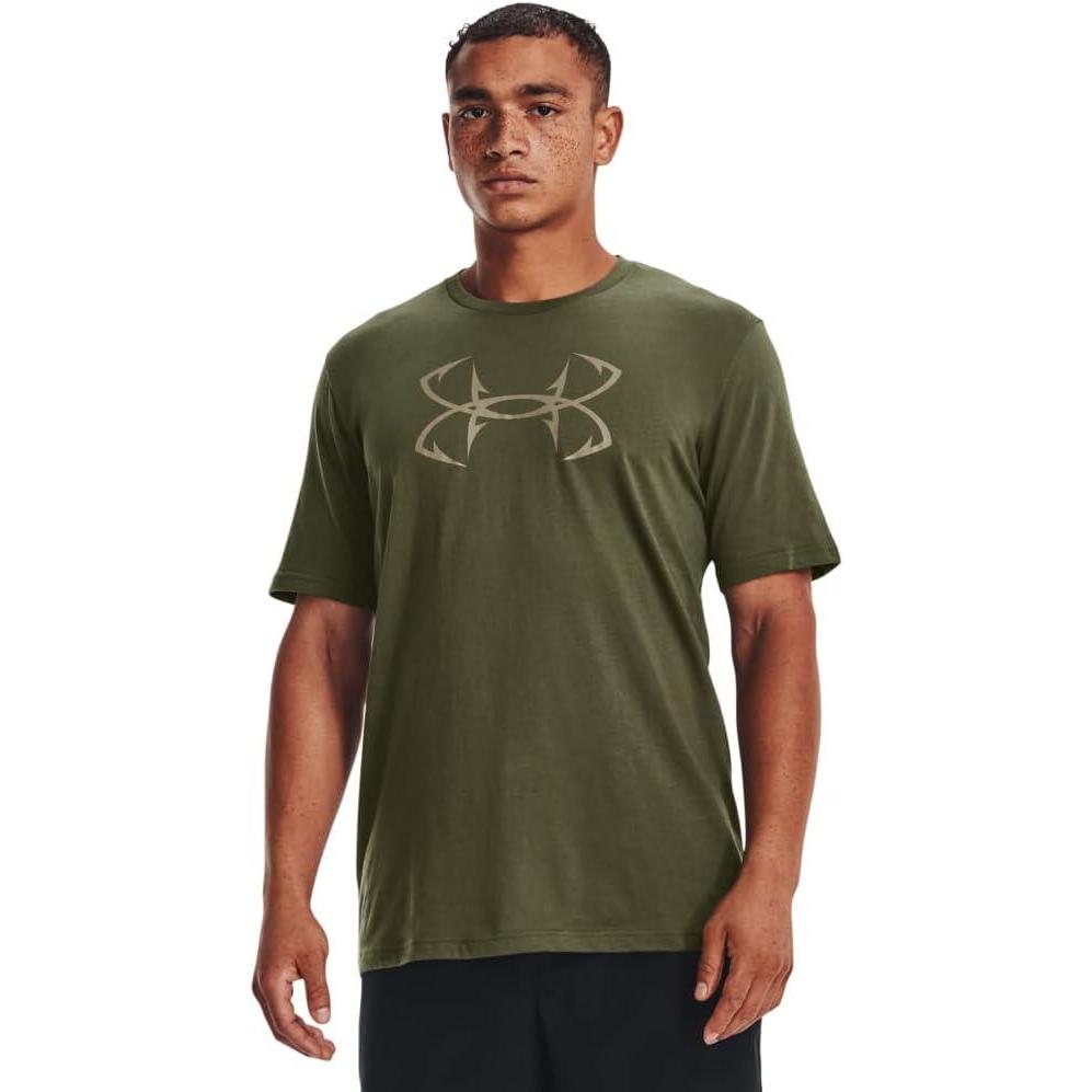 image:imageUnder Armour Mens Fish Hook Logo Tee390 Marine Od Green   Khaki Gray