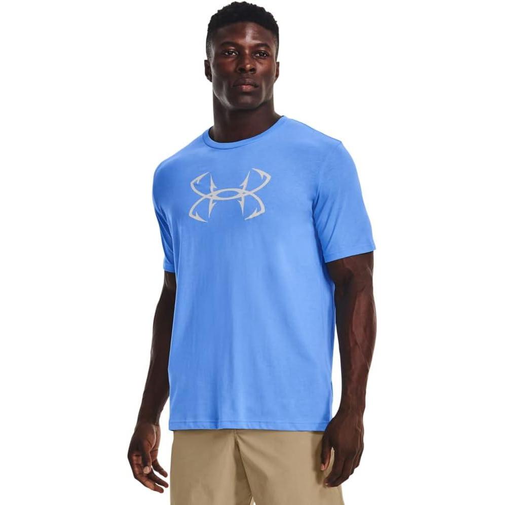 image:imageUnder Armour Mens Fish Hook Logo Tee477 Carolina Blue   Halo Gray