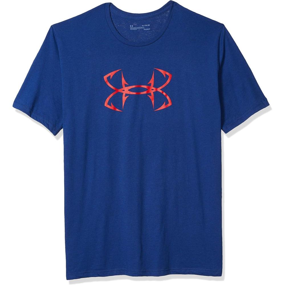 image:imageUnder Armour Mens Fish Hook Logo TeeAmerican Blue 449Red
