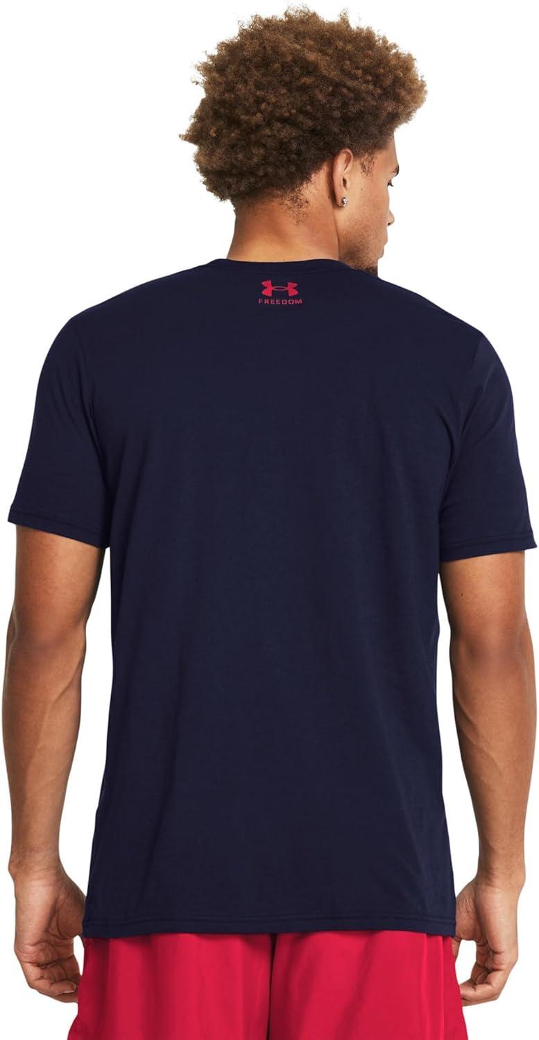 image:imageUnder Armour Mens Freedom Graphic Short Sleeve TShirt410 Midnight Navy Red