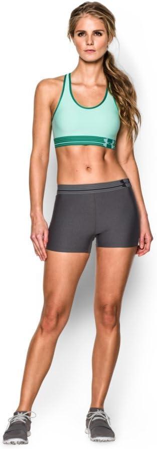 image:imageUnder Armour Womens HeatGear Armour Shorty ShortsCarbon Heather 090Metallic Silver
