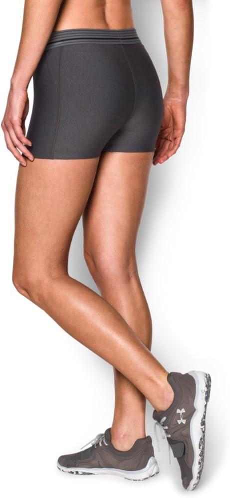 image:imageUnder Armour Womens HeatGear Armour Shorty ShortsCarbon Heather 090Metallic Silver