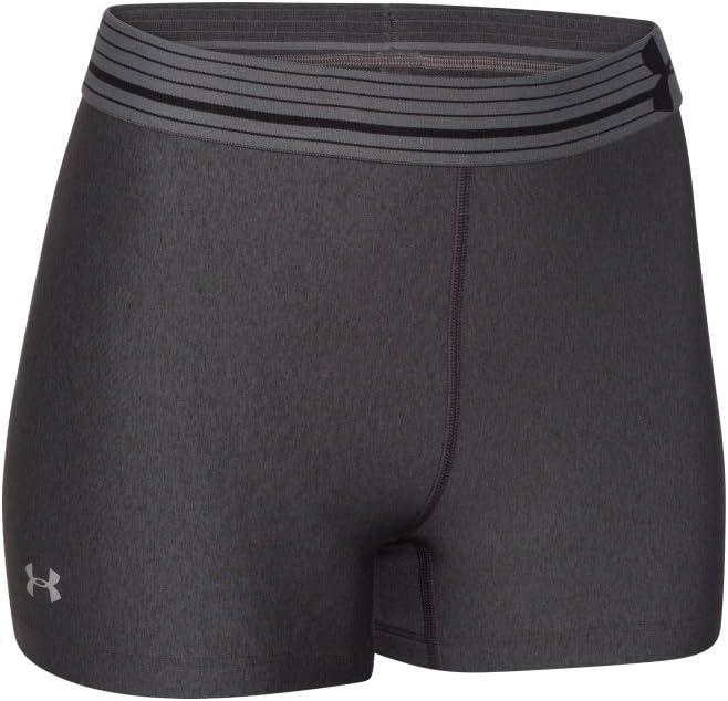 image:imageUnder Armour Womens HeatGear Armour Shorty ShortsCarbon Heather 090Metallic Silver