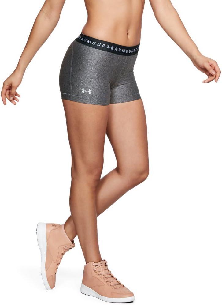 image:imageUnder Armour Womens HeatGear Armour Shorty ShortsCharcoal Light Heather Anthracite Metallic Silve