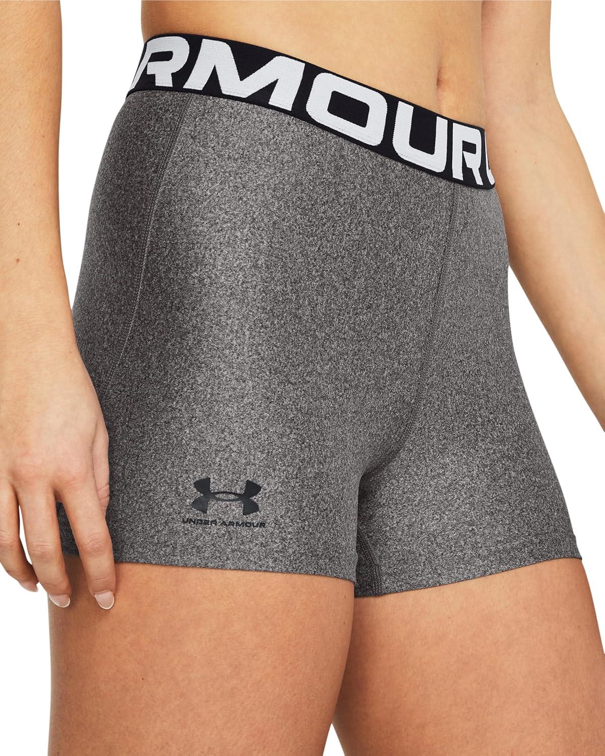 image:imageUnder Armour Womens HeatGear Armour Shorty ShortsCharcoal Light HeatherBlack