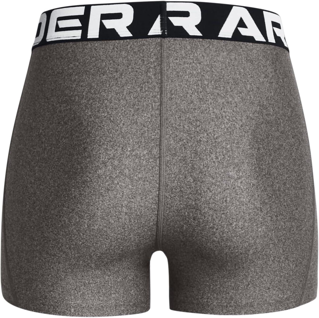 image:imageUnder Armour Womens HeatGear Armour Shorty ShortsCharcoal Light HeatherBlack