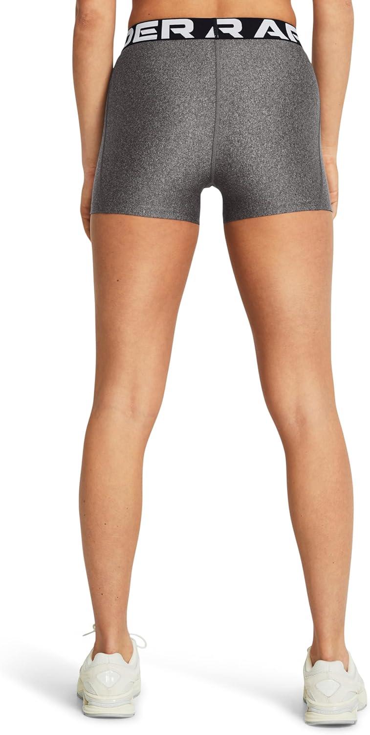 image:imageUnder Armour Womens HeatGear Armour Shorty ShortsCharcoal Light HeatherBlack