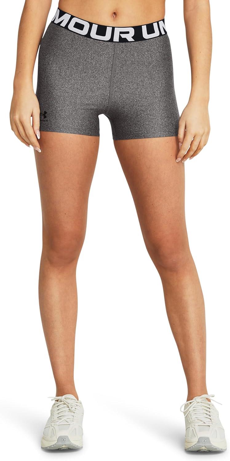 image:imageUnder Armour Womens HeatGear Armour Shorty ShortsCharcoal Light HeatherBlack