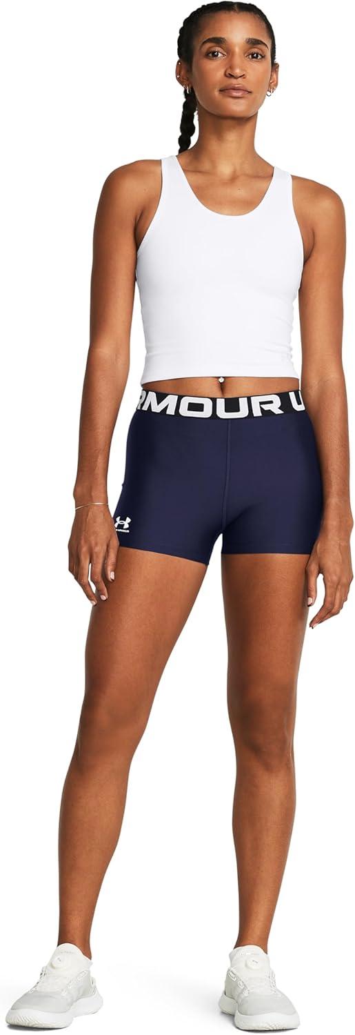 image:imageUnder Armour Womens HeatGear Armour Shorty ShortsMidnight NavyWhite