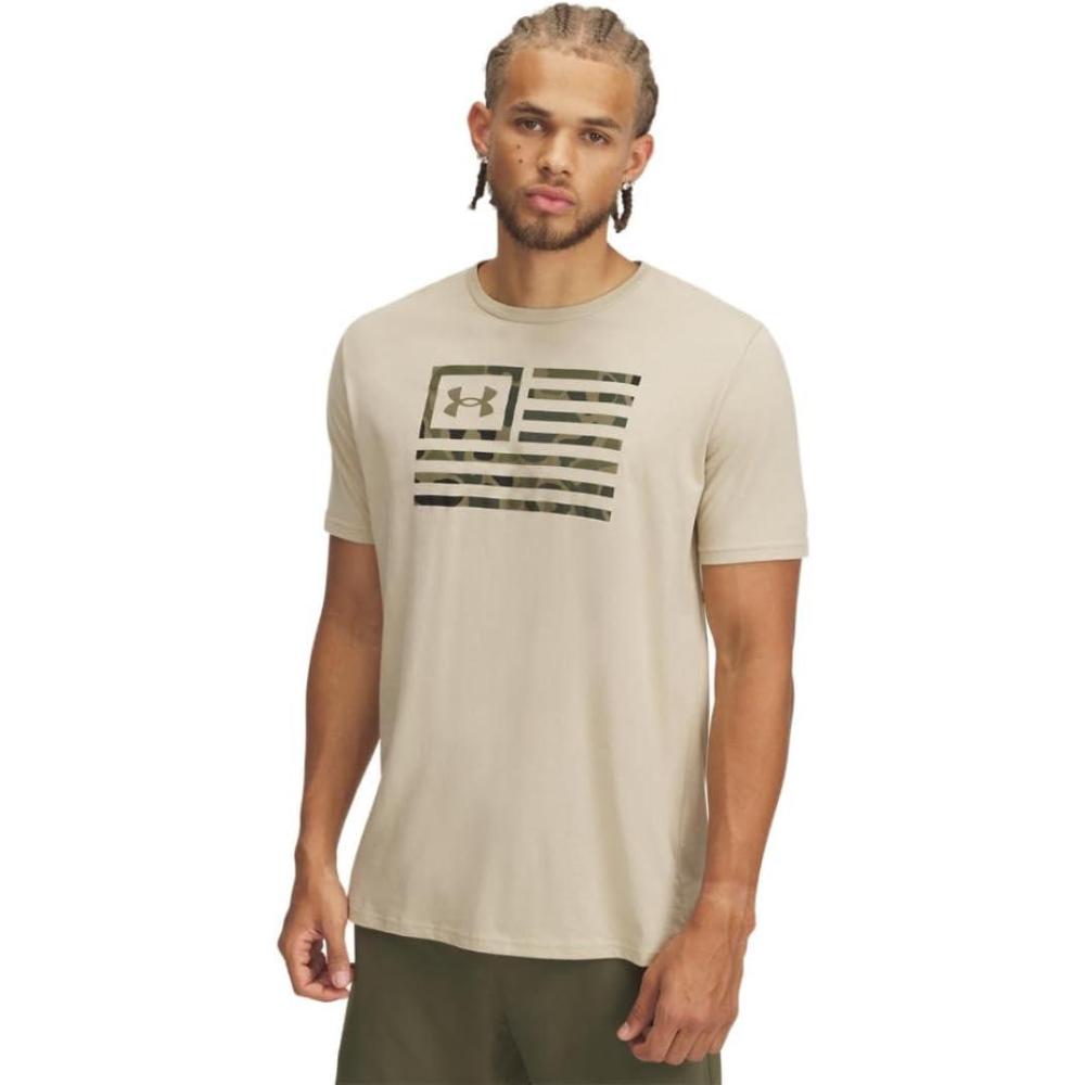 image:imageUnder Armour Mens Freedom Graphic Short Sleeve TShirt291 Desert Sand Bayou