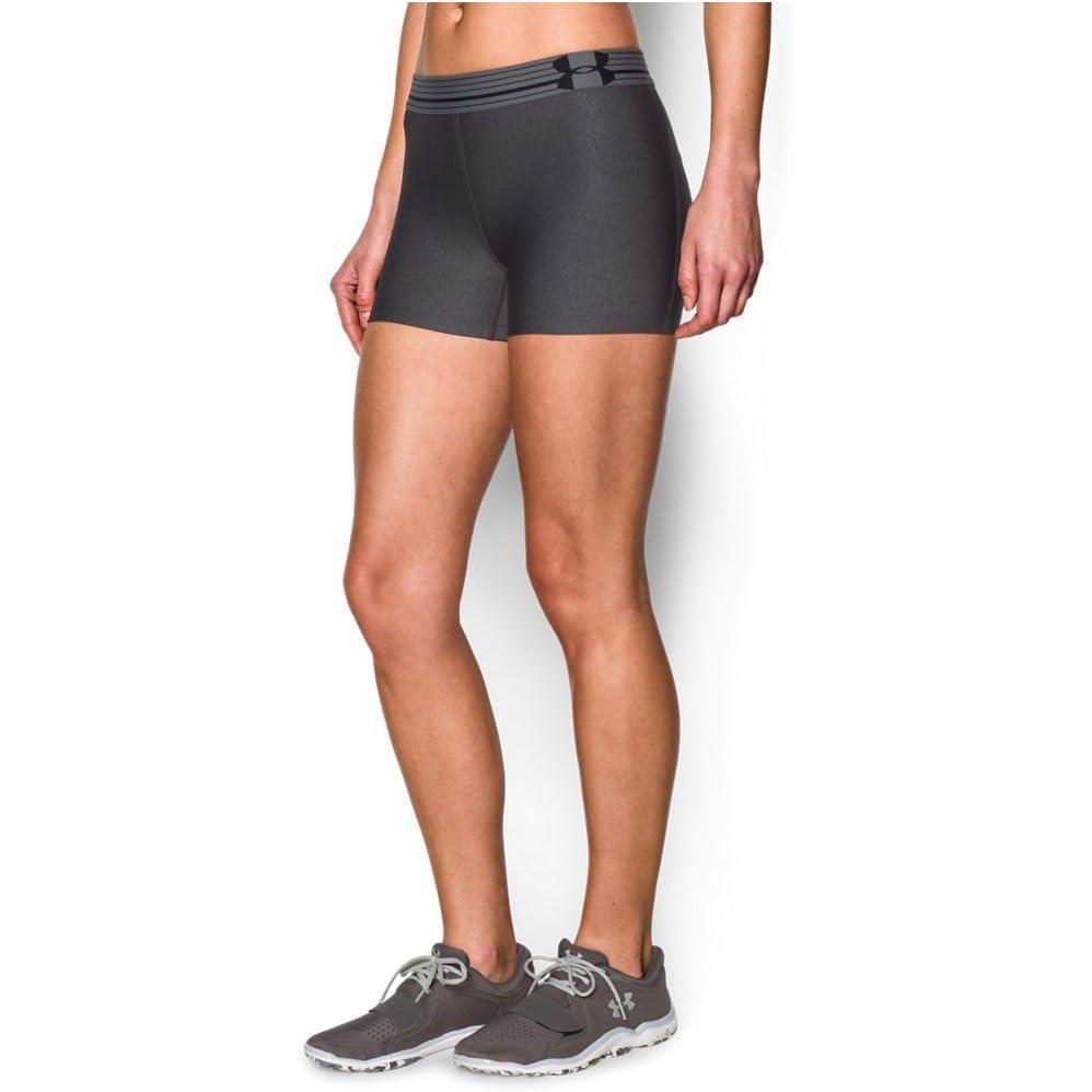 image:imageUnder Armour Womens HeatGear Armour Shorty ShortsCarbon Heather 090Metallic Silver