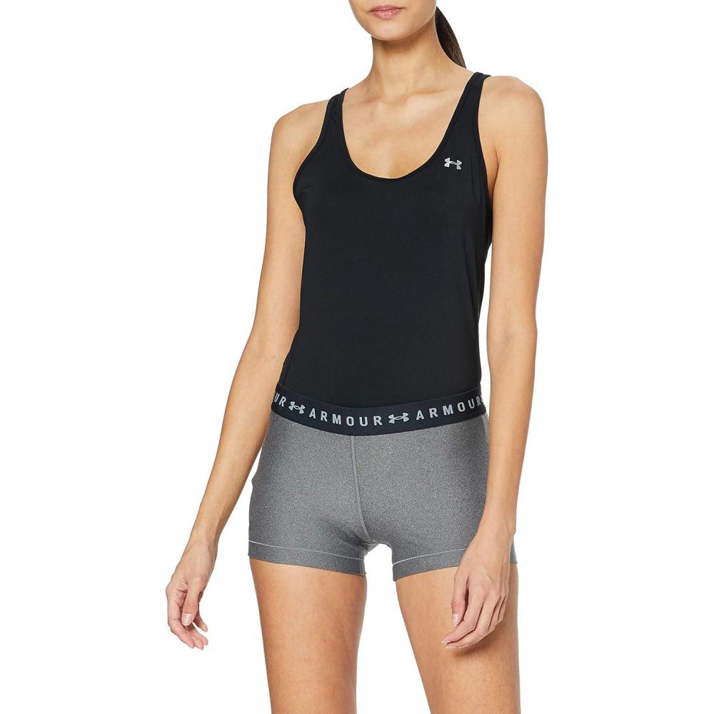 image:imageUnder Armour Womens HeatGear Armour Shorty ShortsCharcoal Light Heather Anthracite Metallic Silve