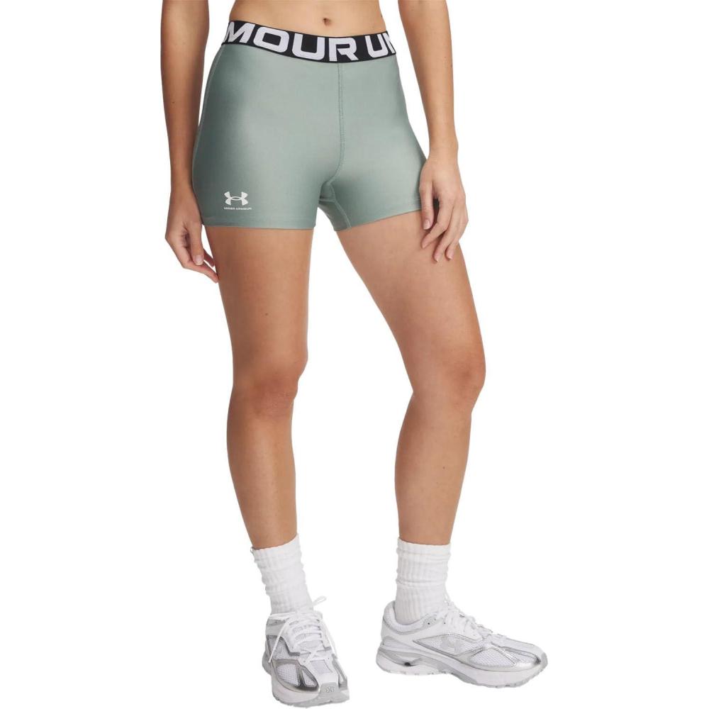 image:imageUnder Armour Womens HeatGear Armour Shorty ShortsSilica GreenWhite