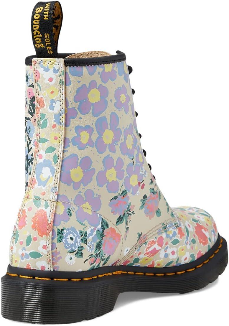image:imageDr Martens Womens Maple Zip Steel Toe Light Industry BootsParchment Beige Floral Mash Up