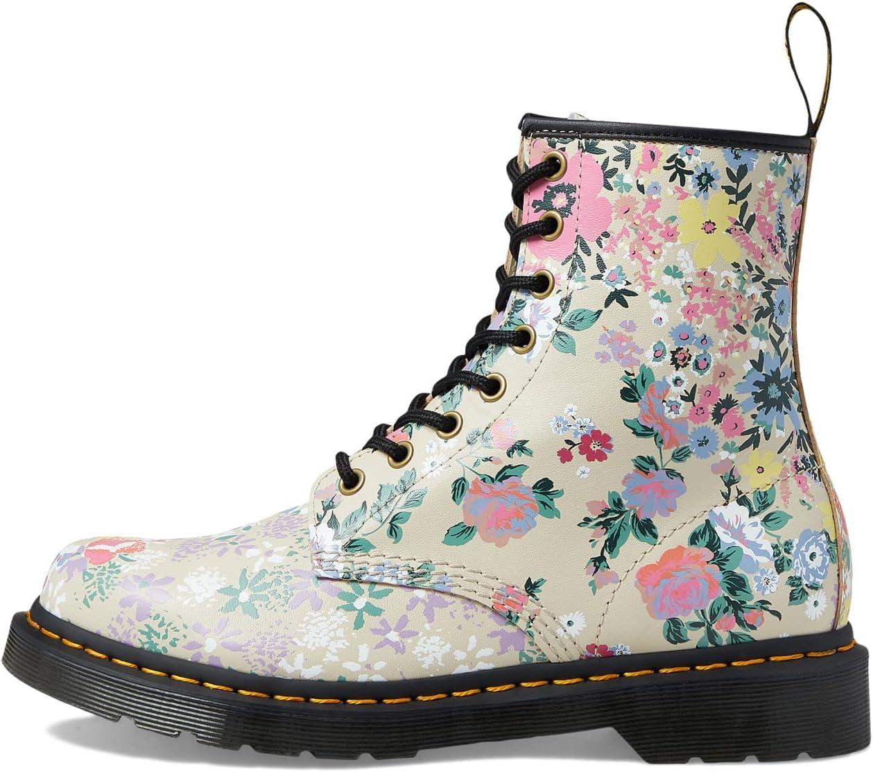 image:imageDr Martens Womens Maple Zip Steel Toe Light Industry BootsParchment Beige Floral Mash Up