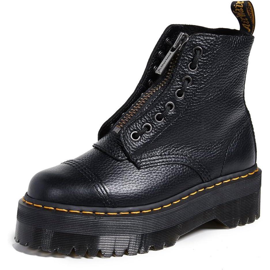 image:imageDr Martens Womens Maple Zip Steel Toe Light Industry BootsBlack Milled Nappa
