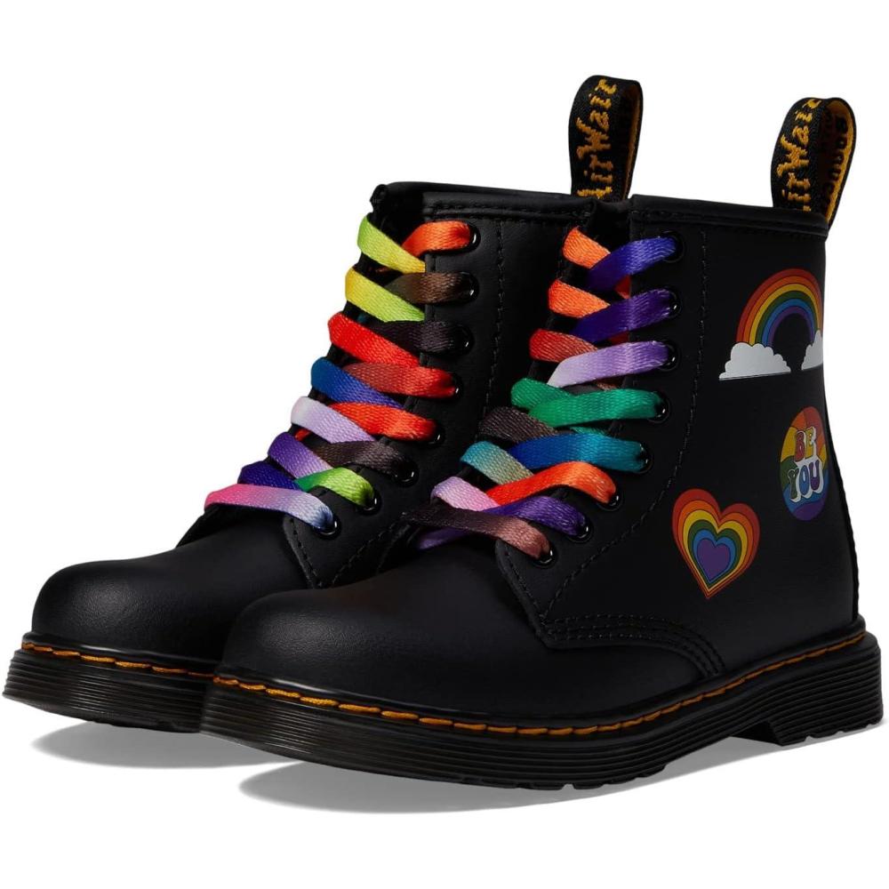 image:imageDr Martens Womens Maple Zip Steel Toe Light Industry BootsFor Pride Patches Print Hydro