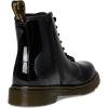 Dr. Martens, Women’s Maple Zip Steel Toe Light Industry Boots(Black Patent Lamper)
