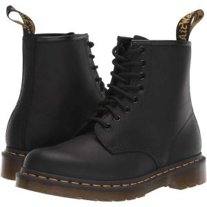 Dr. Martens, Women’s Maple Zip Steel Toe Light Industry Boots(Black Greasy Leather)