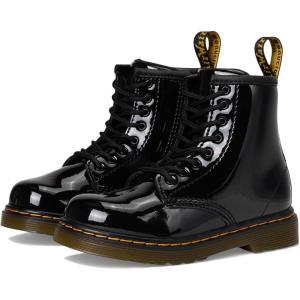 Dr. Martens, Women’s Maple Zip Steel Toe Light Industry Boots(Black Patent)