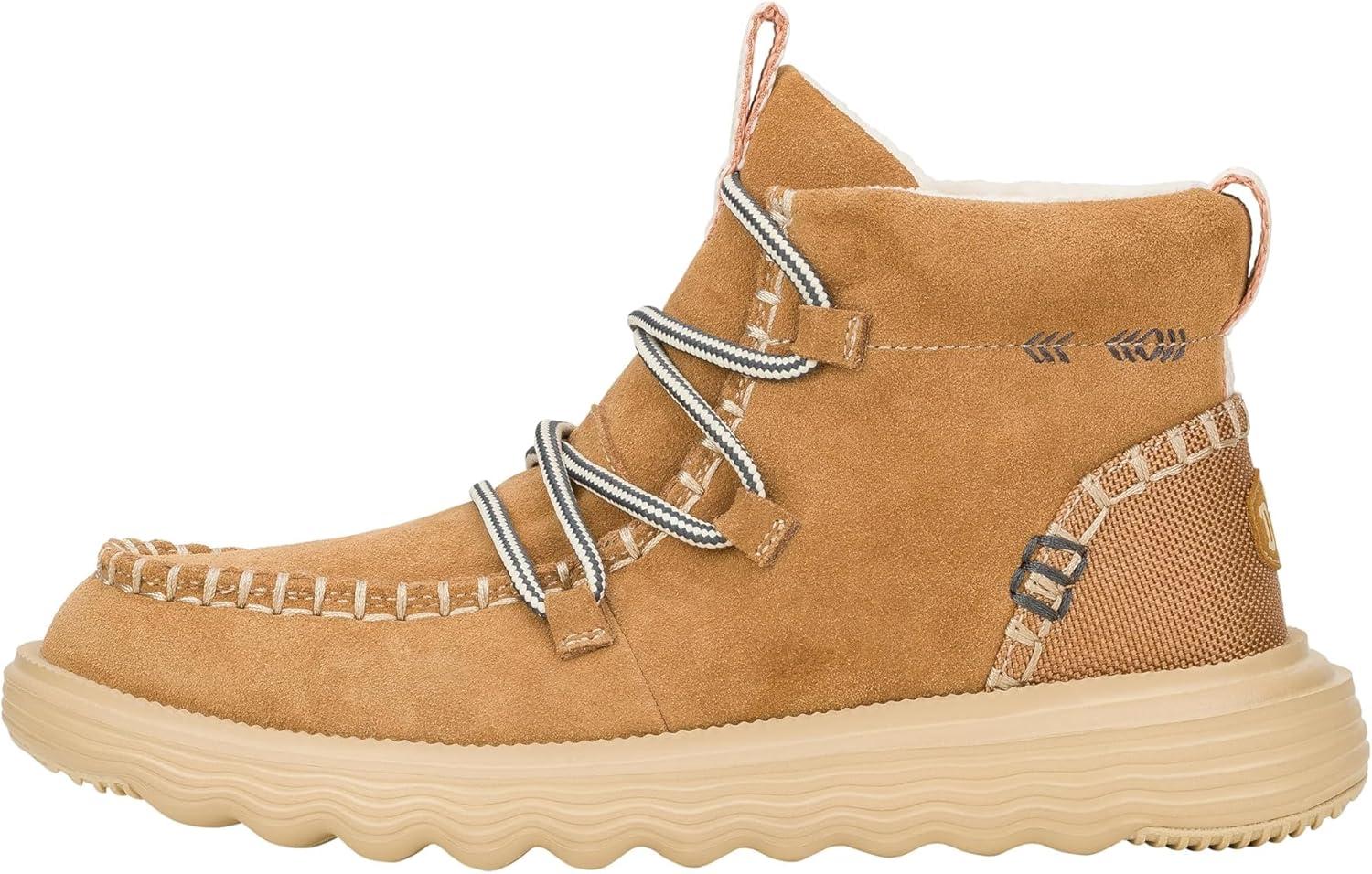 image:imageHEYDUDE Womens Reyes Suede Ankle BootTan