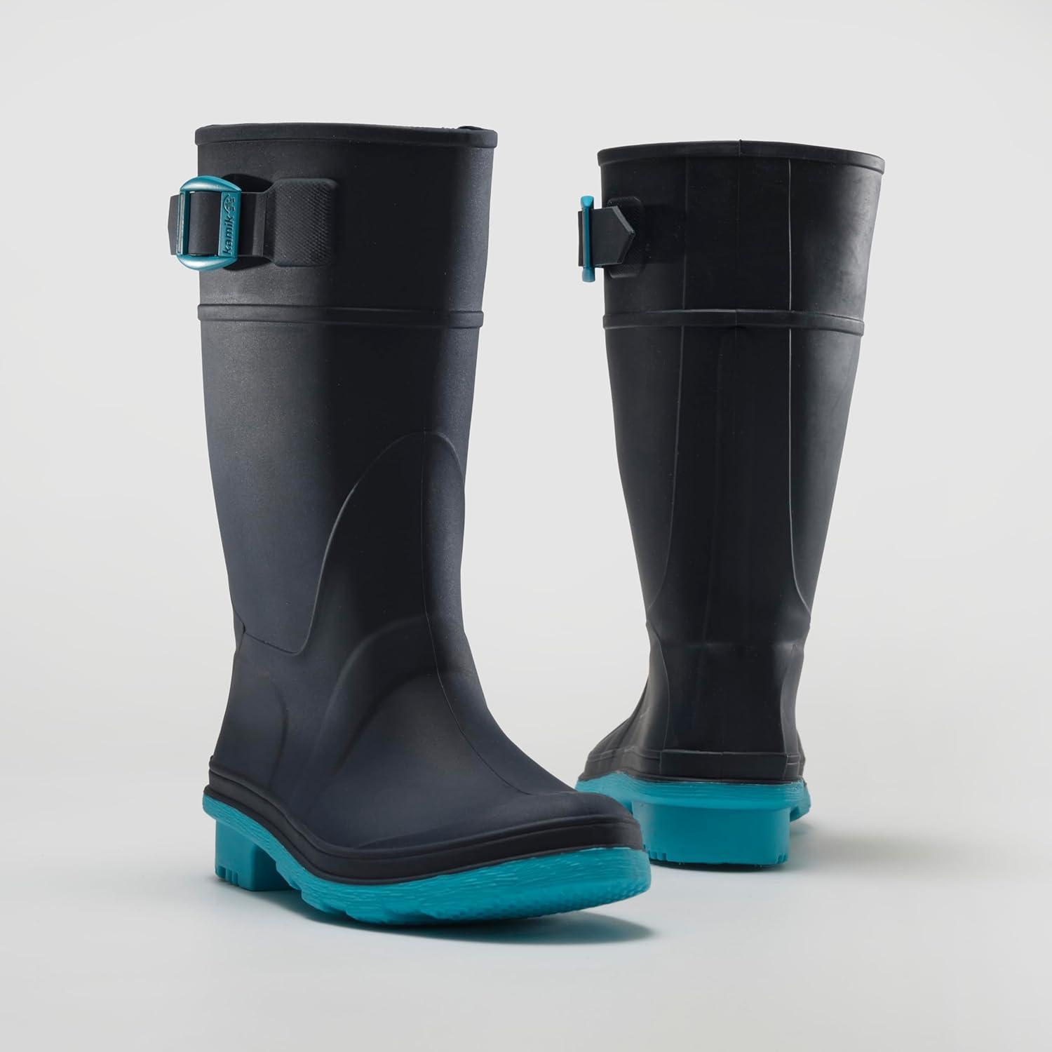 image:imageKamik Kids Raindrops Rain BootsNavyTeal