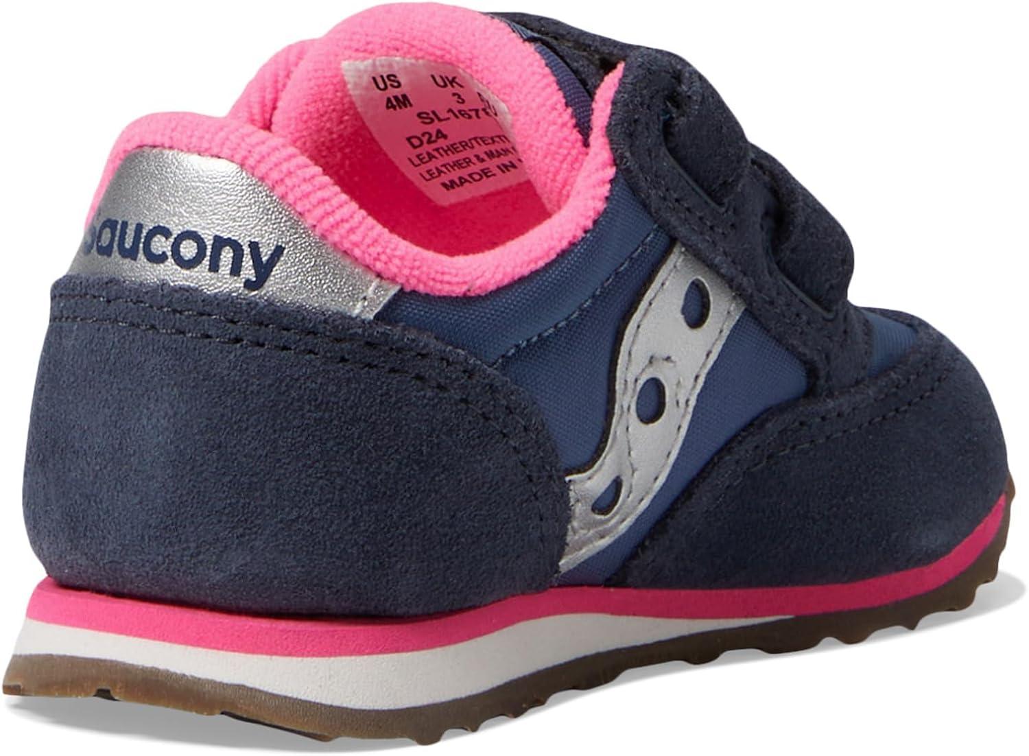 image:imageSaucony Kids Baby Jazz Hook ampamp Loop Sneaker NavySilverPink 95 US Unisex Toddler