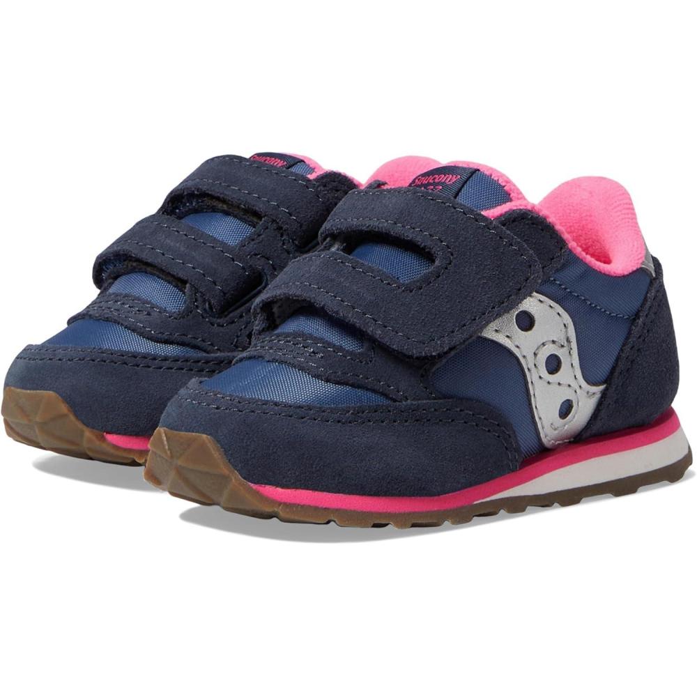 image:imageSaucony Kids Baby Jazz Hook ampamp Loop Sneaker NavySilverPink 95 US Unisex Toddler