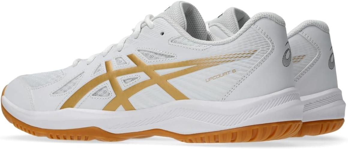 image:imageASICS Mens Upcourt 6 Volleyball ShoesWhitePure Gold