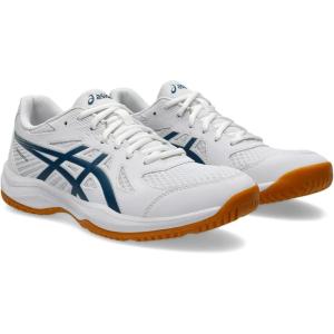 ASICS Men’s Upcourt 6 Volleyball Shoes(100 (White/Vintage Indigo))