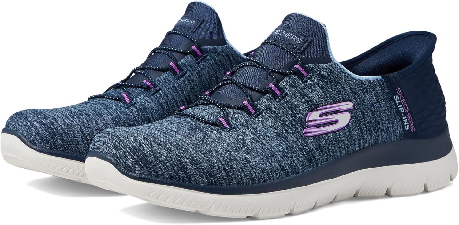 image:imageSkechers Womens Summits HandsFree SlipIns Memory Foam Insole Heel Pillow Vegan Materials SneakersNavy Purple