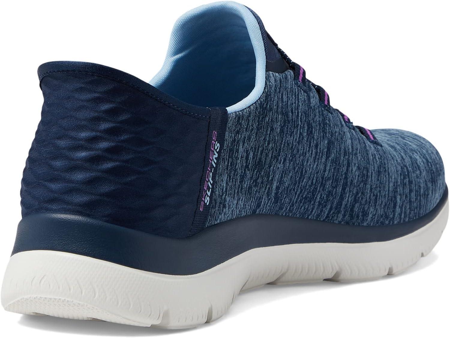 image:imageSkechers Womens Summits HandsFree SlipIns Memory Foam Insole Heel Pillow Vegan Materials SneakersNavy Purple