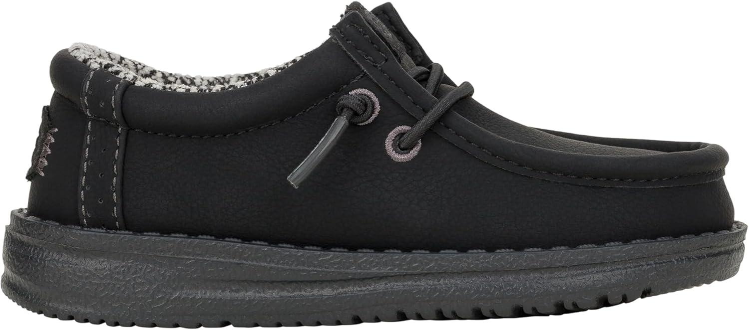 image:imageHEYDUDE Kids Wally Classic ToddlerLittleBig Kid LoaferBlackCharcoal