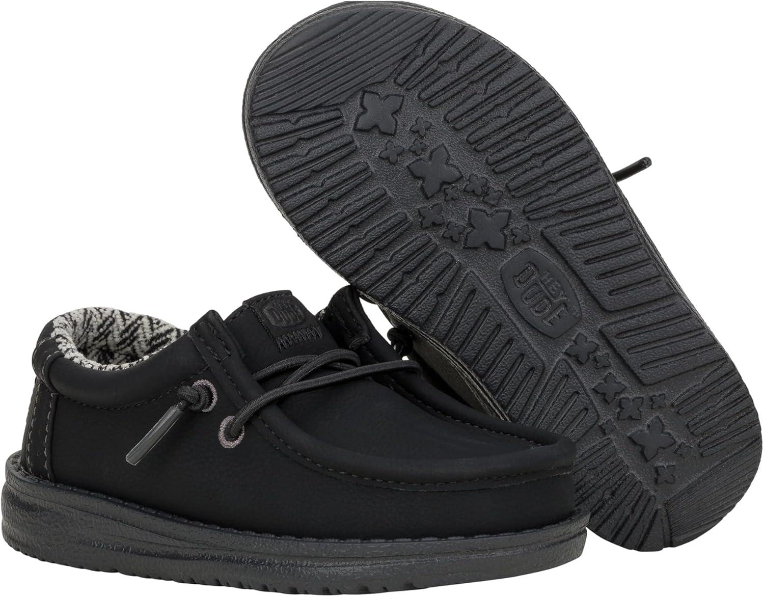 image:imageHEYDUDE Kids Wally Classic ToddlerLittleBig Kid LoaferBlackCharcoal