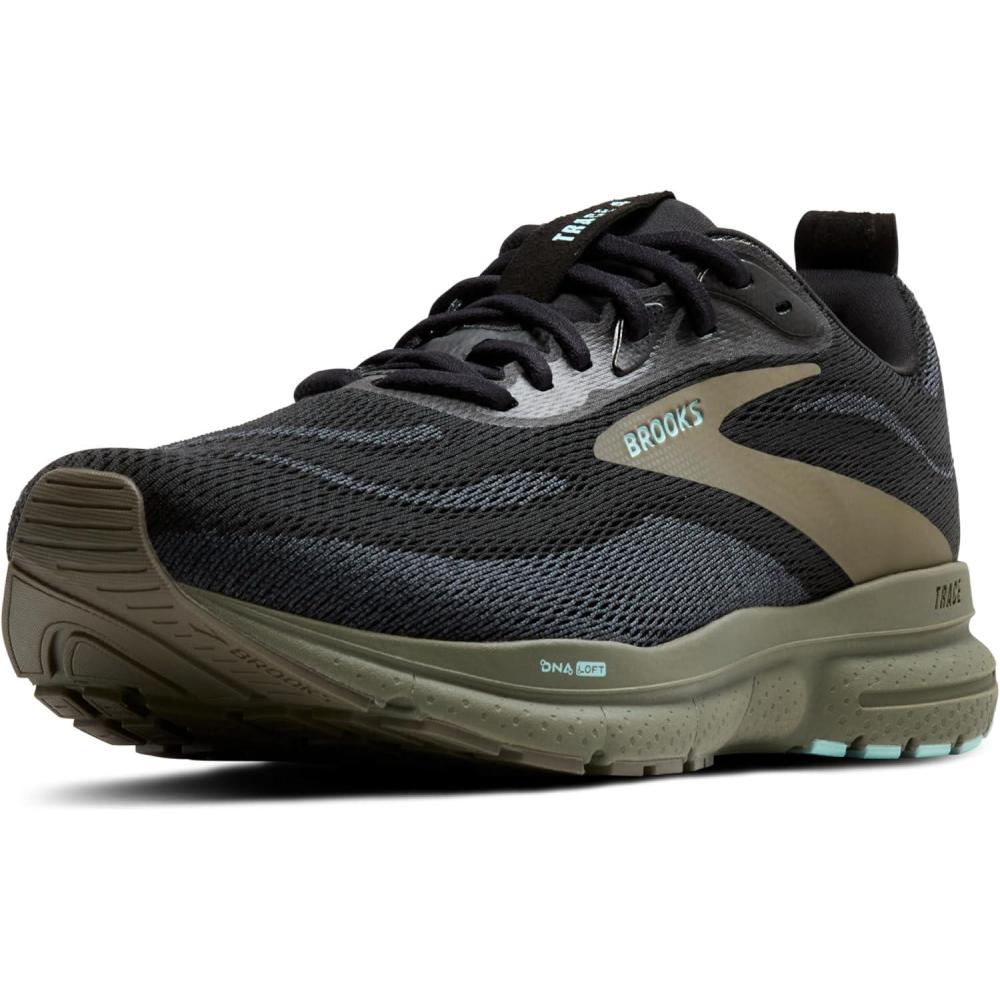 image:imageBrooks Mens Trace 4 Neutral Running ShoeBlackEbonyDusty Olive