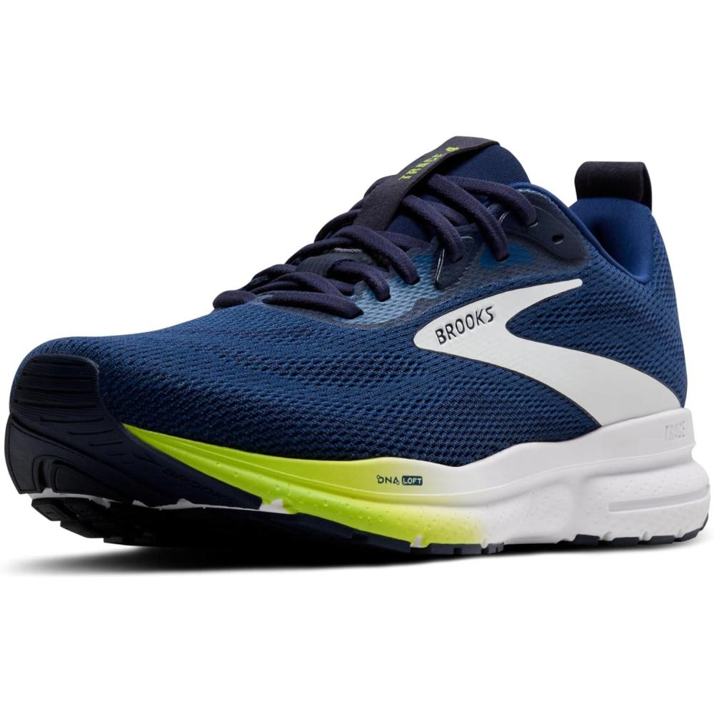 image:imageBrooks Mens Trace 4 Neutral Running ShoeNavyPeacoatAcid Lime