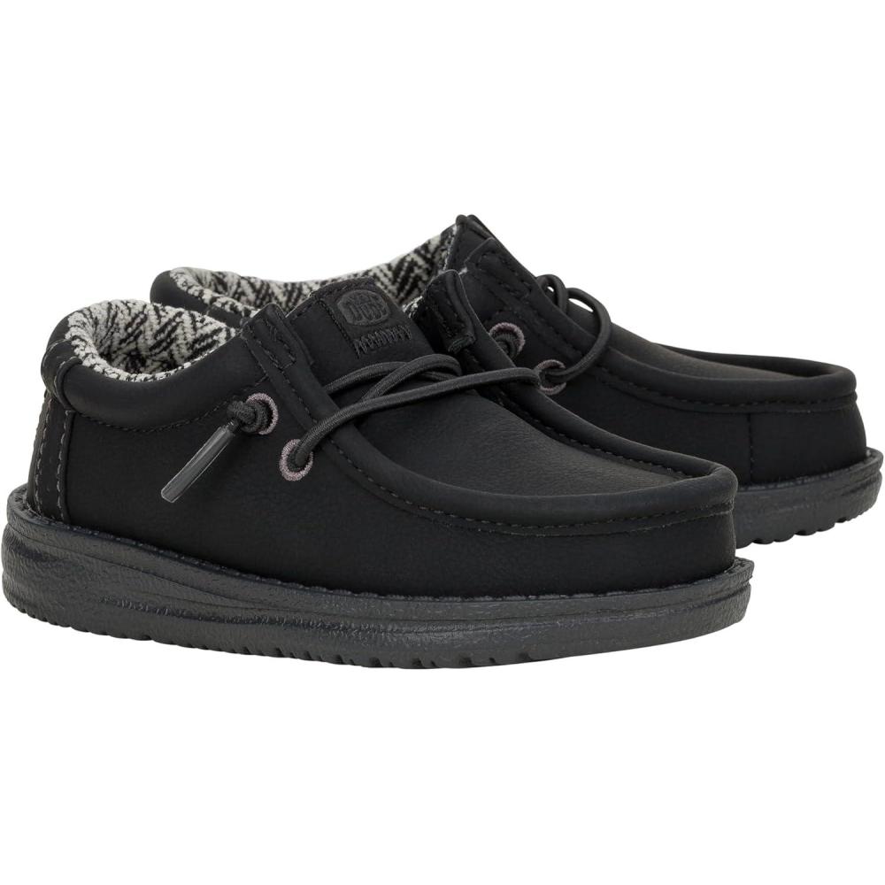 image:imageHEYDUDE Kids Wally Classic ToddlerLittleBig Kid LoaferBlackCharcoal