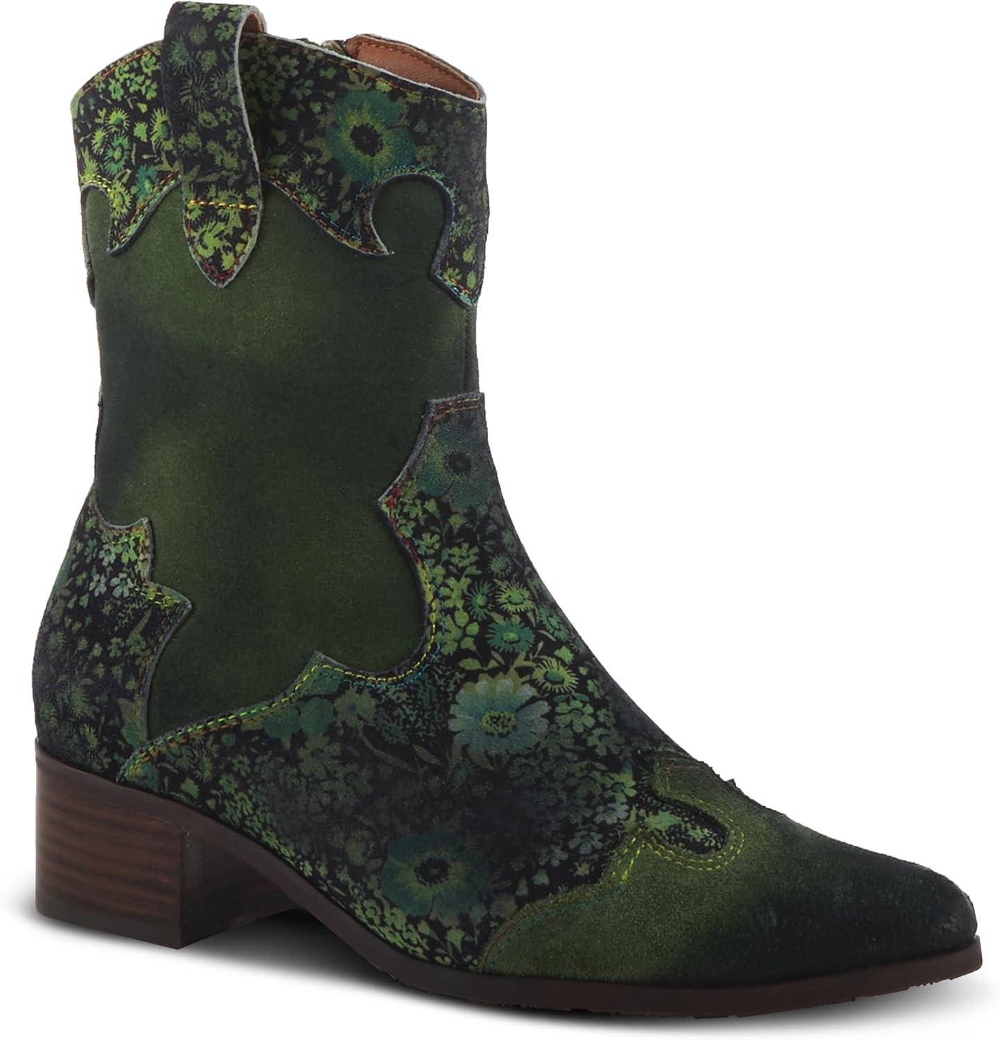 image:imageLArtiste by Spring Step womens Lady LuckWestern BootGreen Multi Suede
