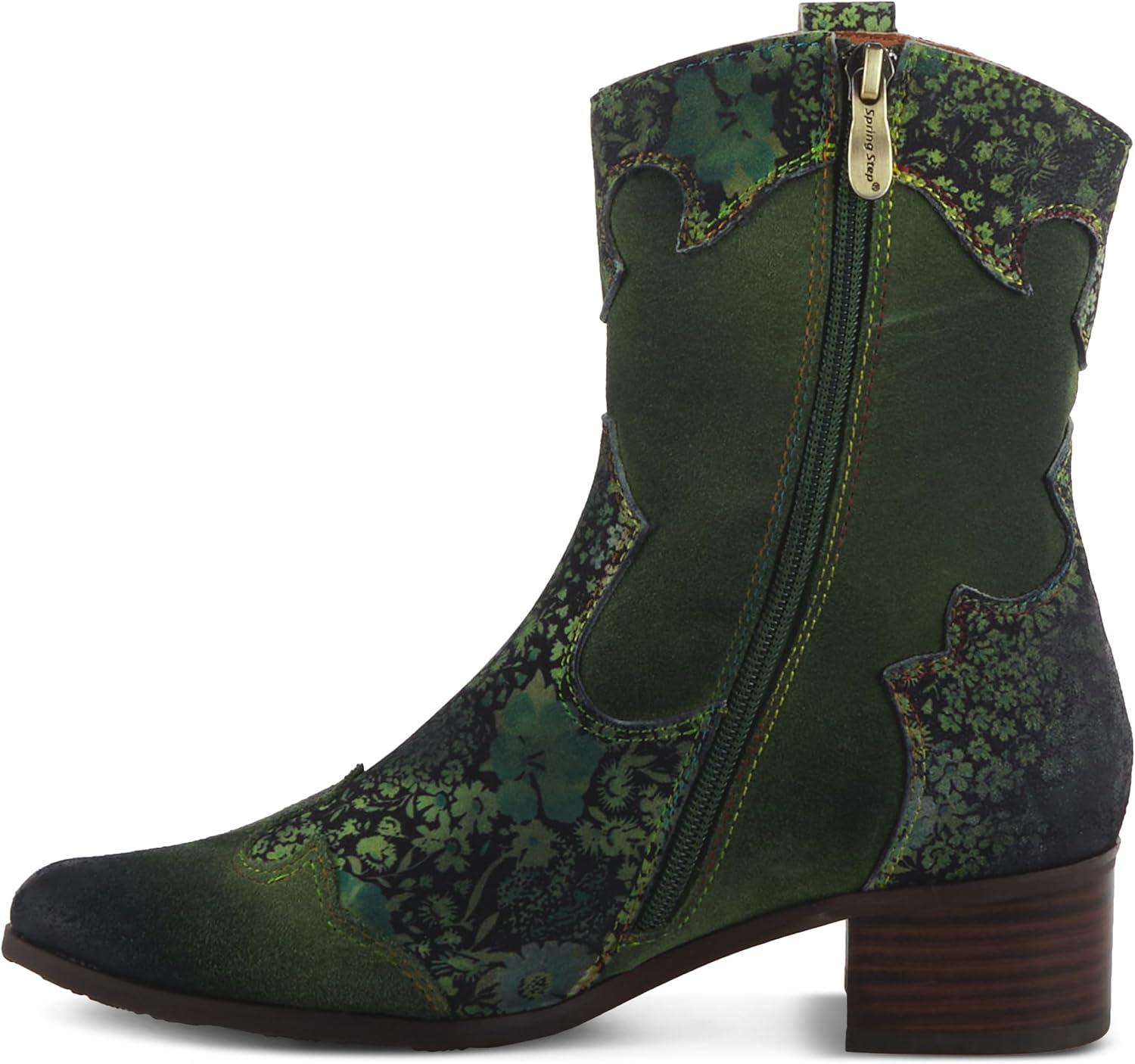 image:imageLArtiste by Spring Step womens Lady LuckWestern BootGreen Multi Suede