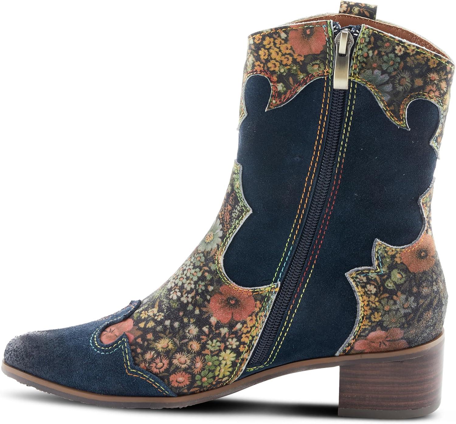 image:imageLArtiste by Spring Step womens Lady LuckWestern BootNavy Multi Suede