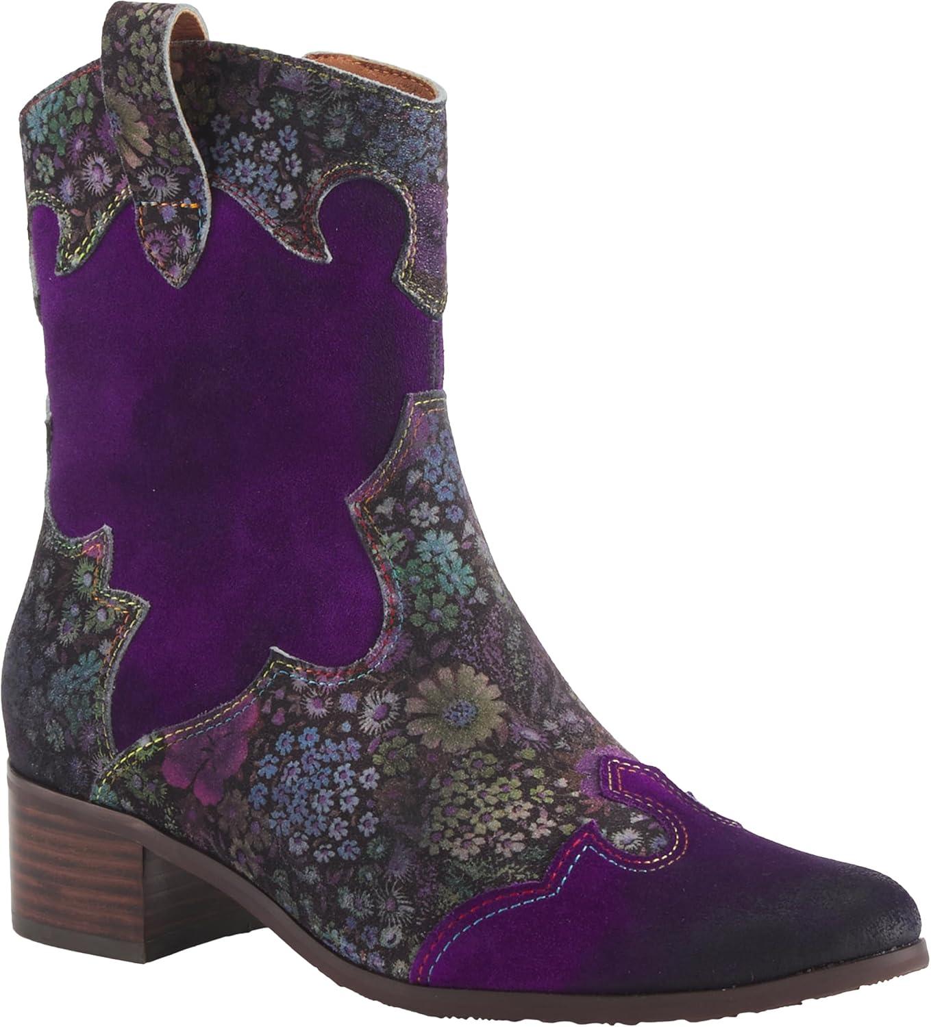 image:imageLArtiste by Spring Step womens Lady LuckWestern BootPurple Multi Suede