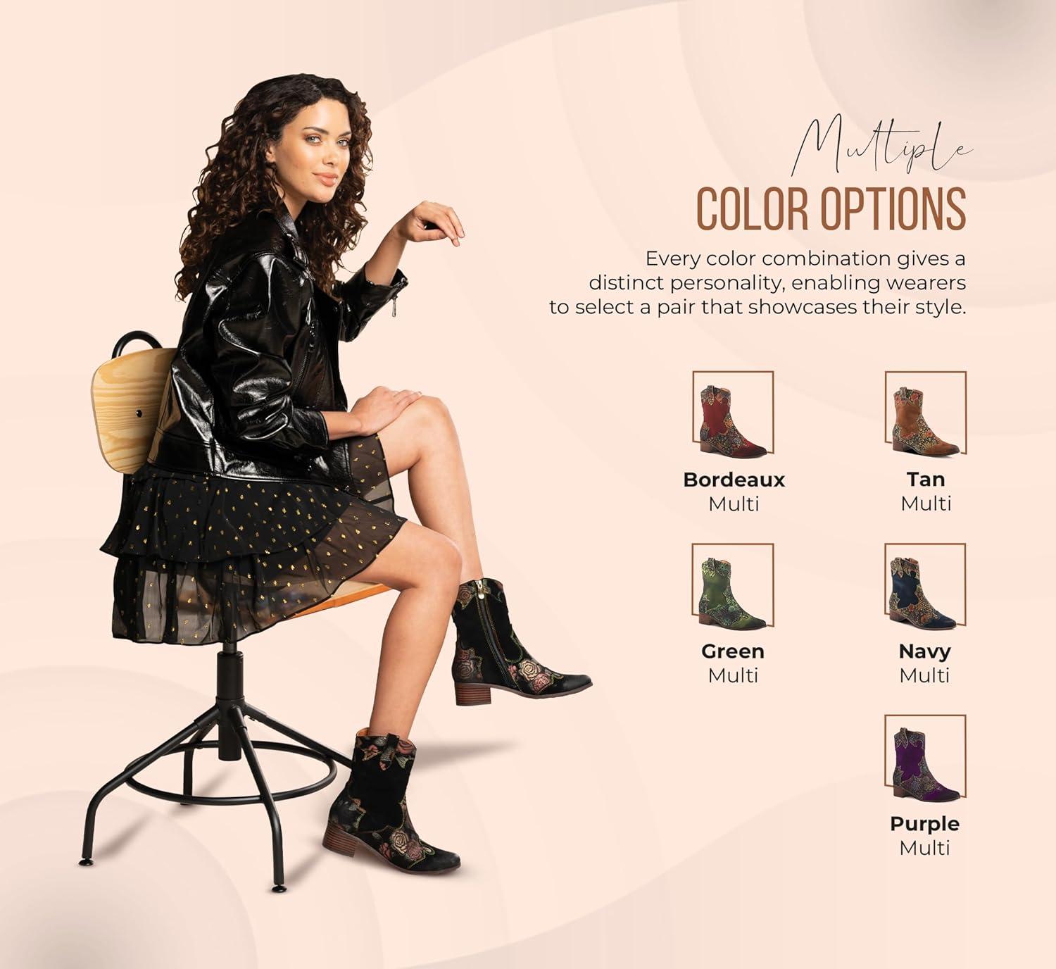 image:imageLArtiste by Spring Step womens Lady LuckWestern BootTan Multi Suede